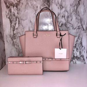 Kate Spade Small Pink Hadlee Purse Wallet Set